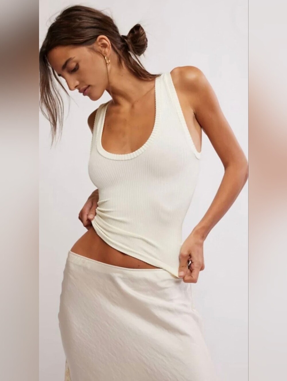 Free People Intimately Clean Slate Seamless Tank In Neutral